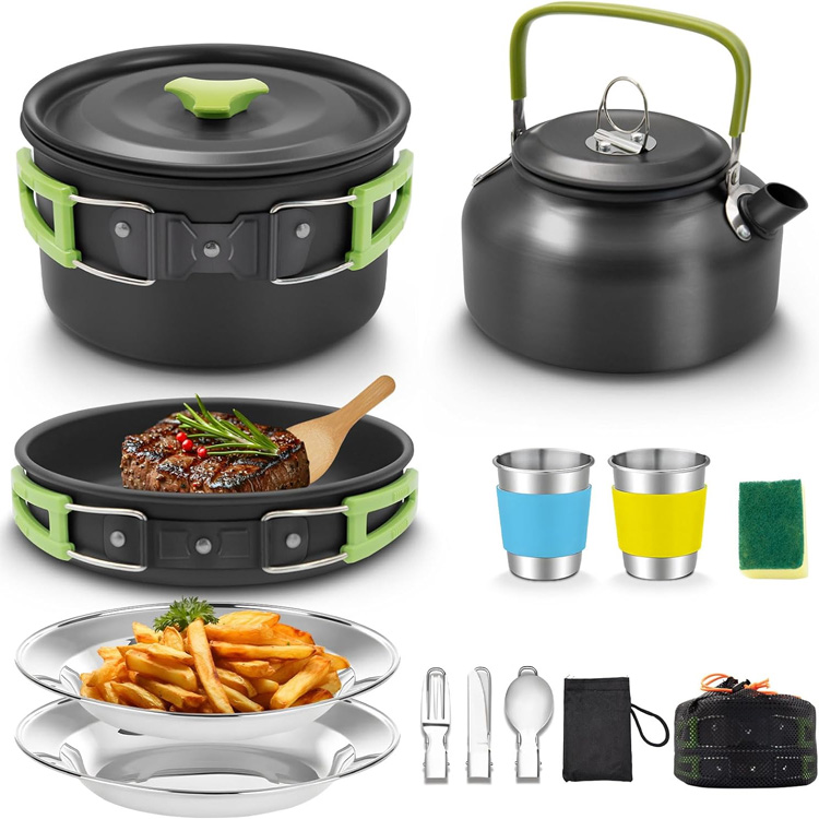 16pcs Camping Cookware, Camping Cooking Set Camping Pot
