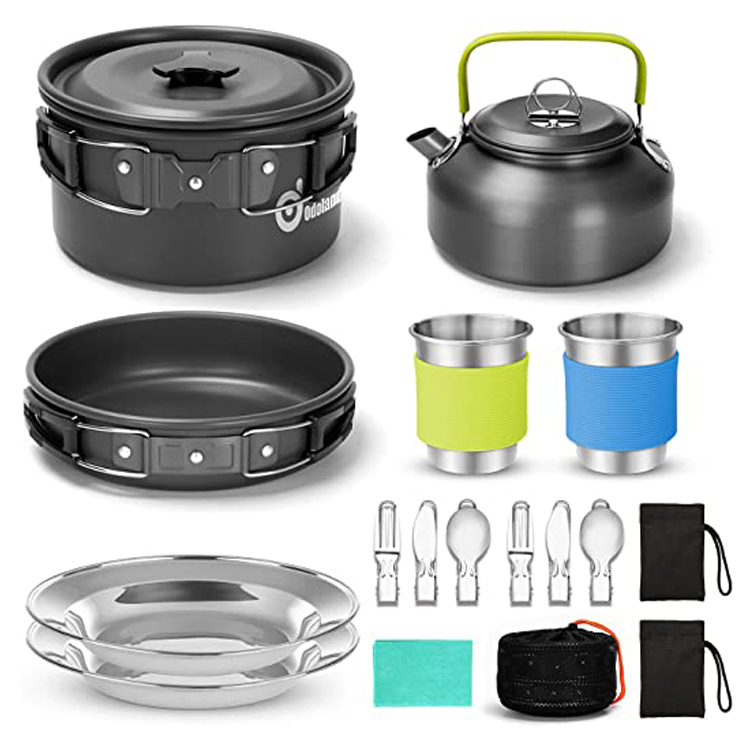 15PCS Cócaireacht Inaistrithe Picnic Allamuigh Set Camping Cookware