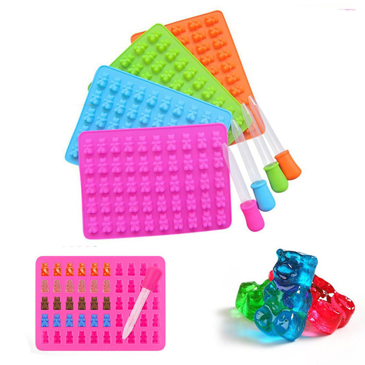 Tráidire Ciúb Oighir 50 Cuas Múnlaí Silicone Candy Gummy Bear