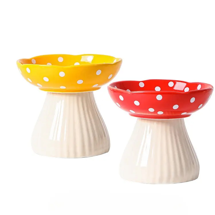 Cartoon Ard -Chos Ceirmeach Ceirmeacha Ardaithe CAT BOWLS FEED CAT