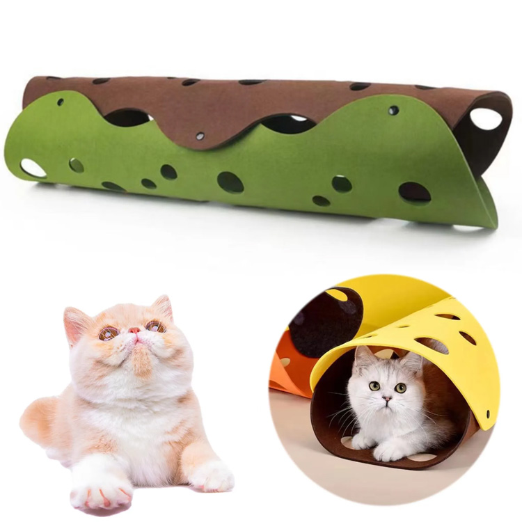Tolláin Cat leaba feadán leaba le poill ag imirt tollán peataí foldable