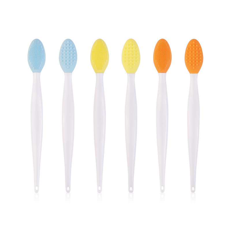 Double-Sided Scrub Exfoliator Silicone Exfoliating Lip Brush