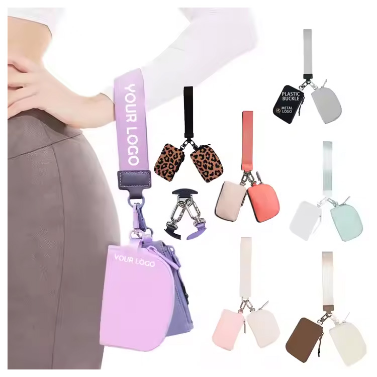 Dúbailt déphósta, wristlet, dé -phouch, mála keychain