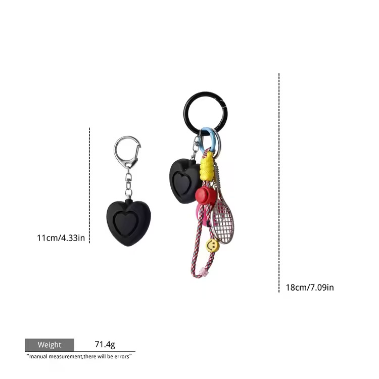 Charms mála feidhme le stíl aláraim scaoll keychain sábháilte