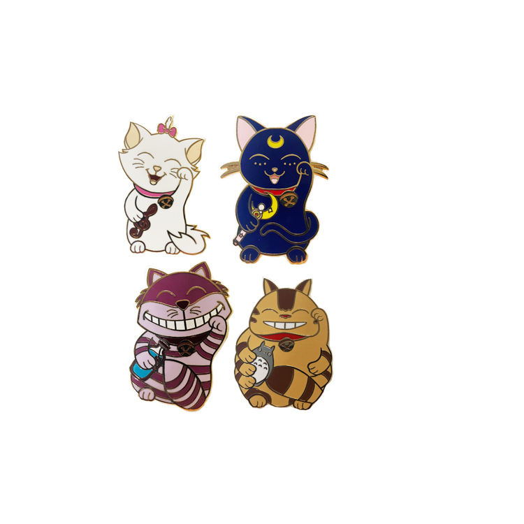 Gift Gold Plated Cruan Cruan Cartún Maighnéad Miotal Lapel Bioráin