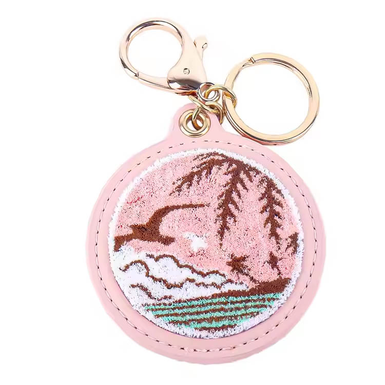 Eochair -Ring Pink Island Radenery Préimhe Bróidnéireacht Préimhe