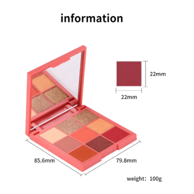 Makeup Shimmer Matte 9 Pailéad Súl Cearnóg Dath