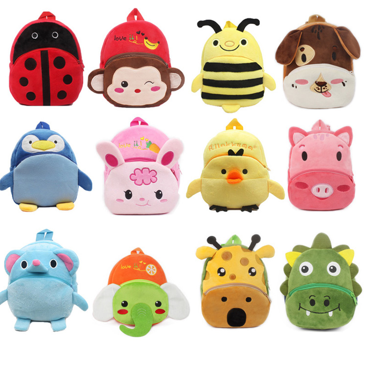 Mini Gleoite Lightweight Cartoon Kids Ainmhithe Backpack Plush