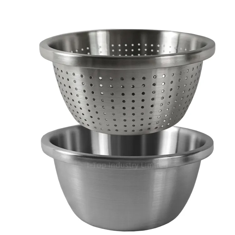 Meascadh Babhla Measctha Colander Feidhmeanna Ilchuspóireach Bowl Sailéad