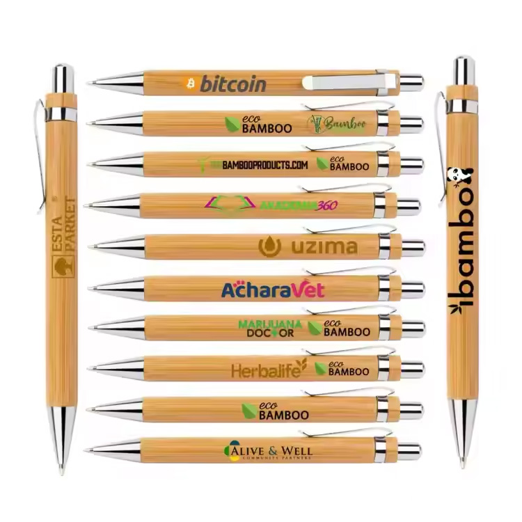 Bronntanas Cur Chun Cinn Eco Pen Peann Cur Chun Cinn ar Phraghas Íseal Peann Bambú