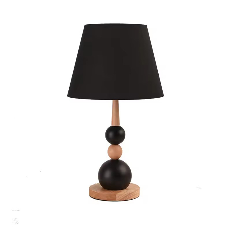 Níl ort ach Lampa Tábla Íosta Taobh Leapa Black Ball Dubh Retro Adhmad