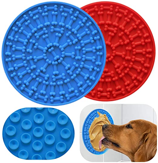 Fothaí mall Peata Licking Pad Bath Silicone Dog Lick Mat