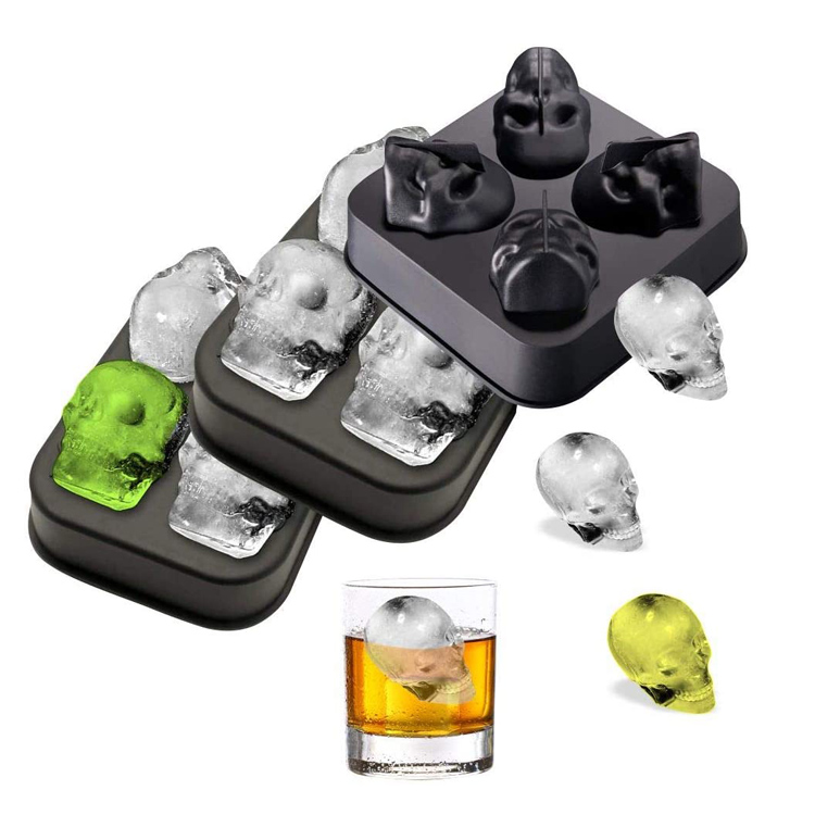 Whisky 3D Skull Silicone Oighear Ciúb Tráidire Ciúb